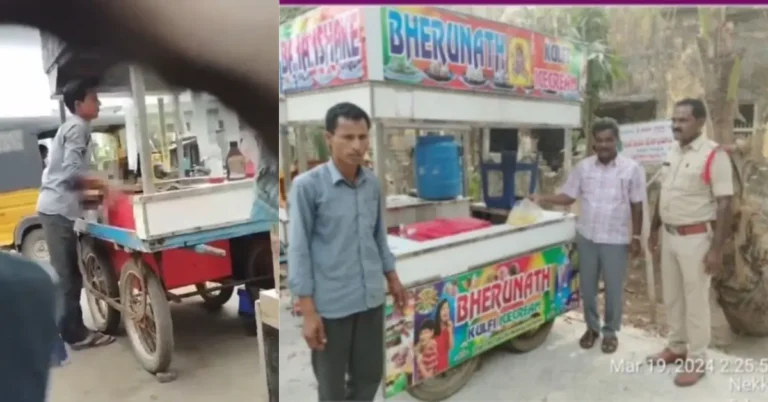 Ice cream and kulfi seller in Telangana masturbate on ice cream and kulfi.